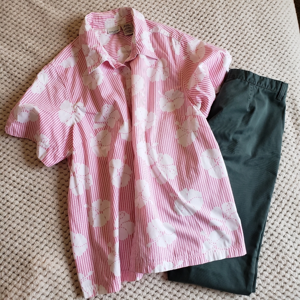White Stag Plus Pink Hawaiian Shirt